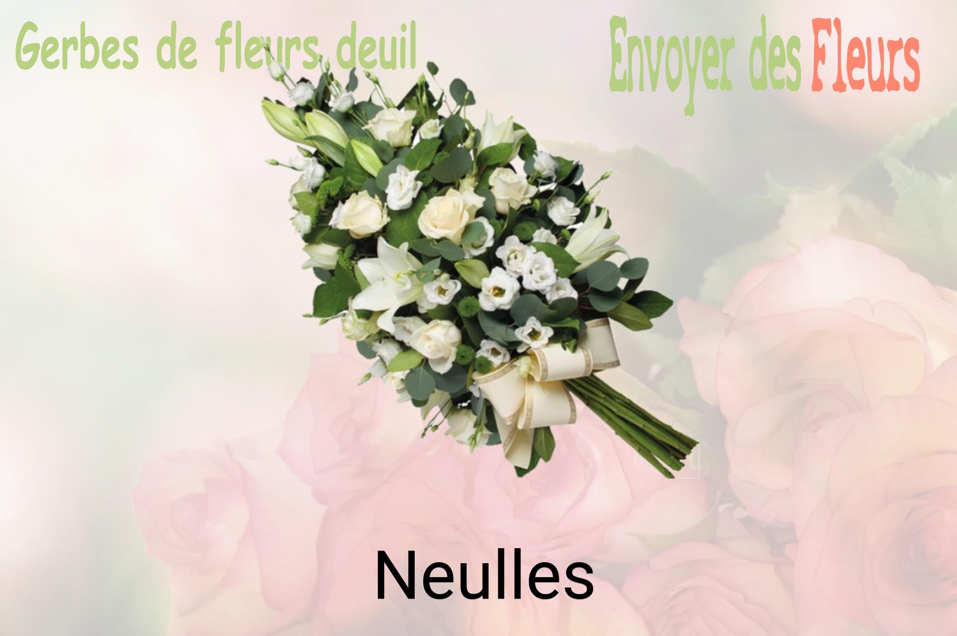 Gerbe de fleurs de deuil livrée à Neulles